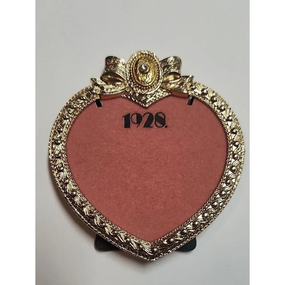 1928 Gold-Tone Heart Picture Frame